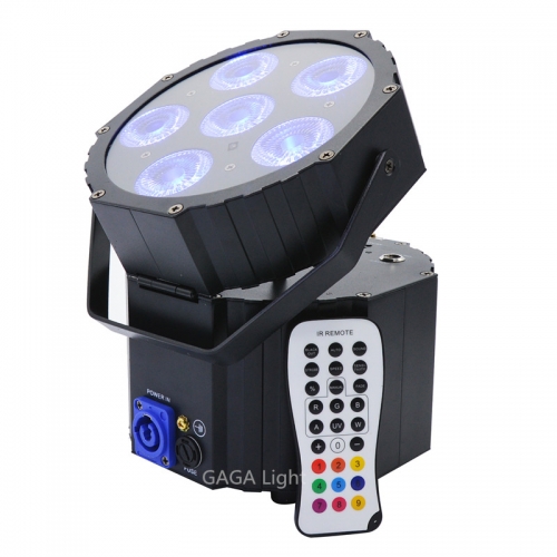 6x15W Battery Power and Wireless LED Flat Par Can